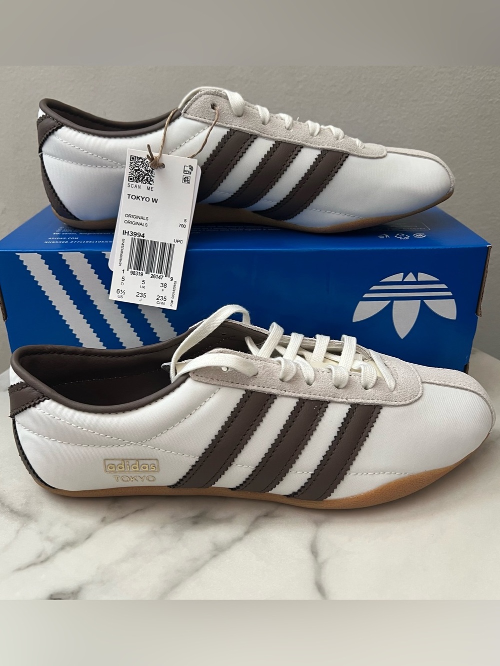 Adidas Tokyo W Women’s 6.5 Off White Brown Suede Gum Sole Sneakers NIB - Picture 2 of 13